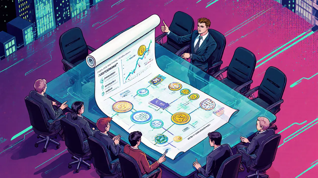 Institutional investors viewing holographic tokenised assets and future roadmap.