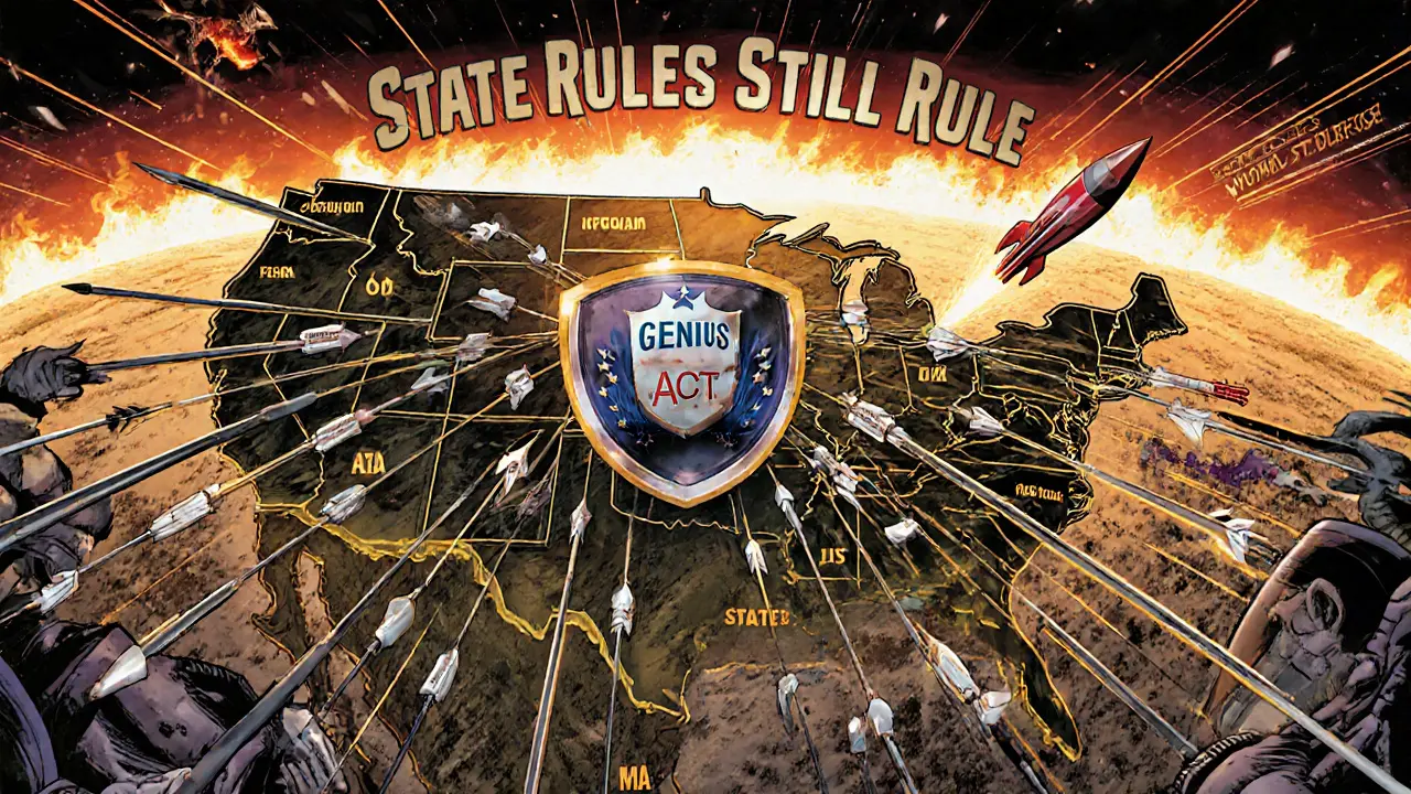 U.S. map battlefield with state regulations clashing as startups launch from Wyoming and Arizona