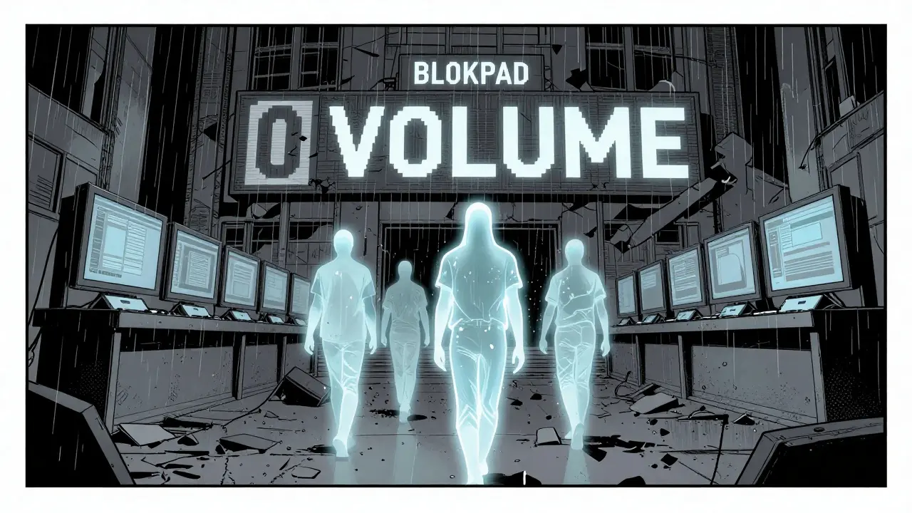 Ghostly developers vanishing as the BLOKPAD platform crumbles into digital dust.