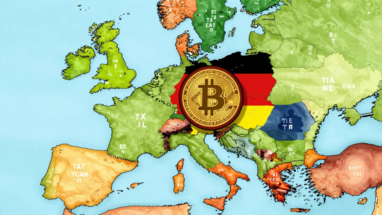Germany shielding Bitcoin from European tax symbols.