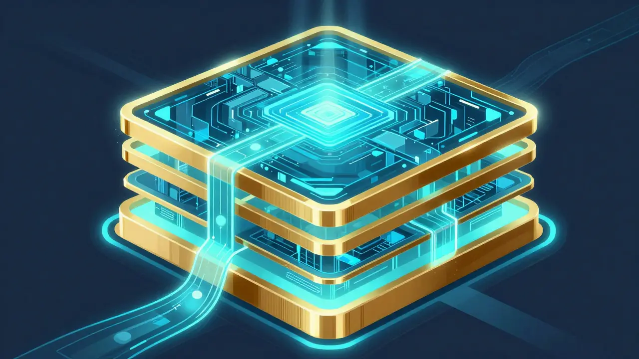 Glowing blockchain embedding NFT artwork securely