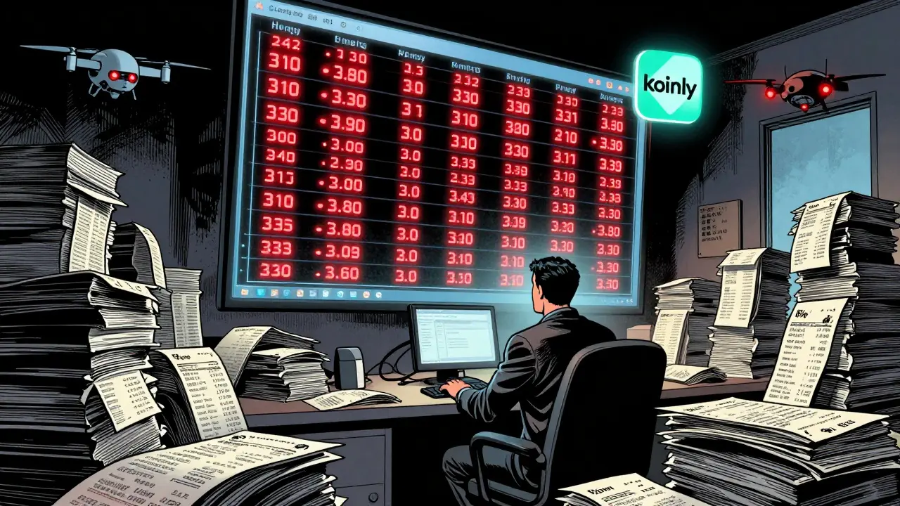 Investor surrounded by receipts as a digital ledger flashes 30-day matching rules, with tax software glowing like a hero emblem.