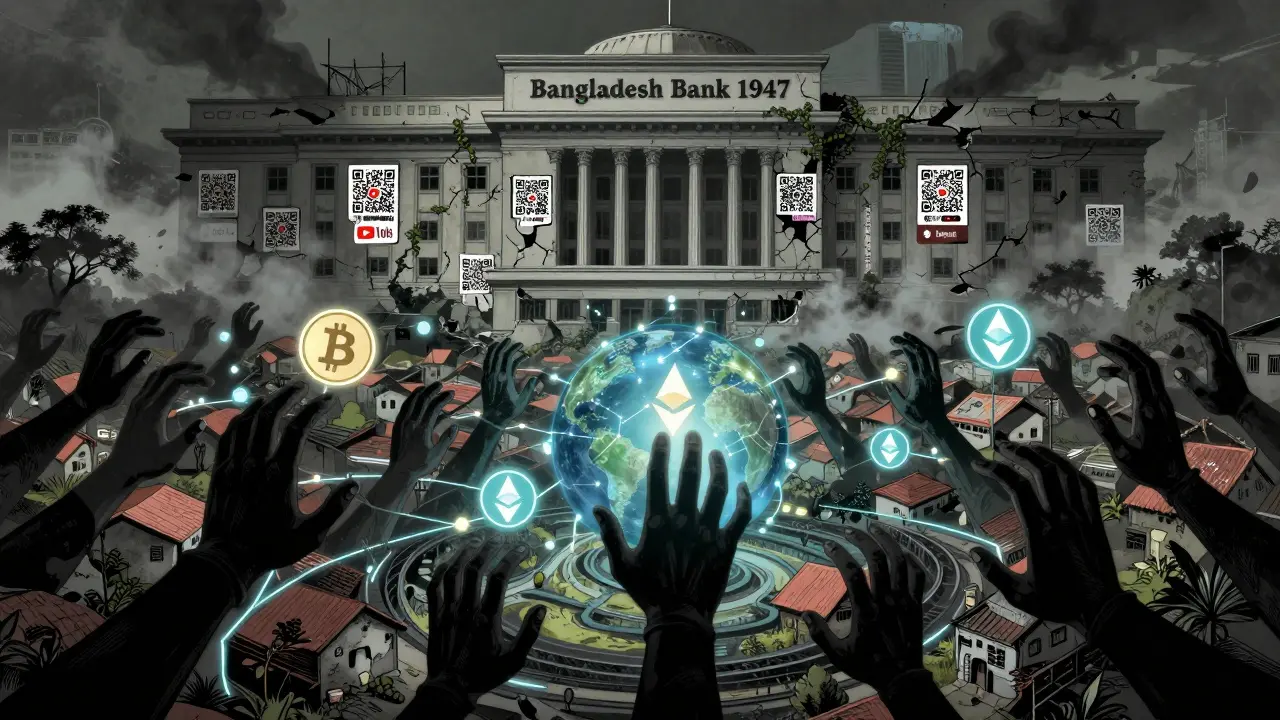 A hidden digital network of crypto users connects Bangladesh to the world, beneath a crumbling government institution.