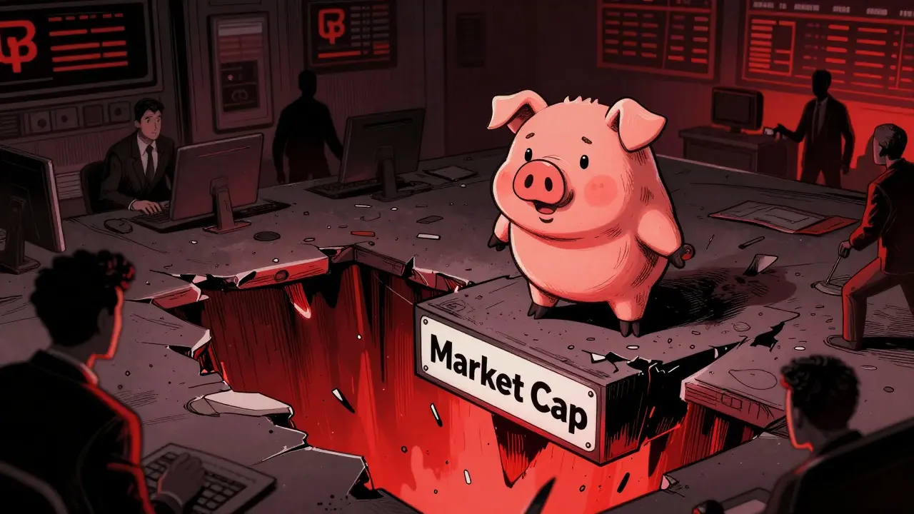 Dramatic comic scene showing crypto market volatility risks