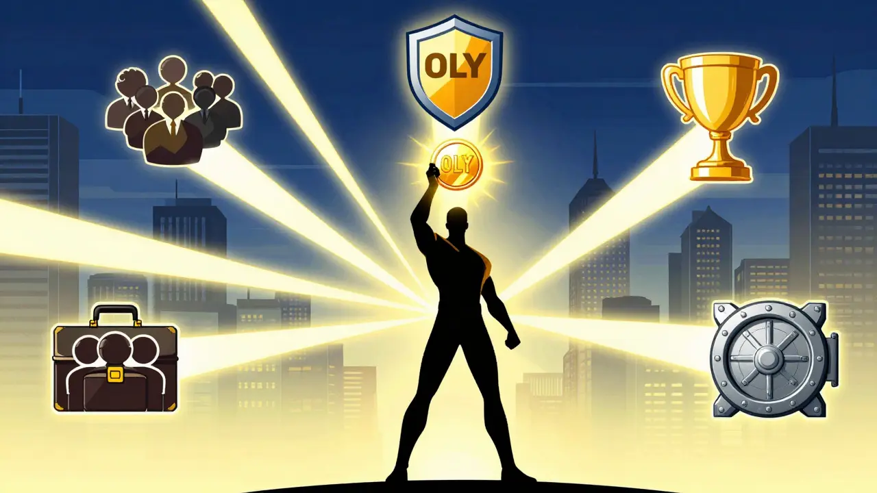 Glowing token distributing value to various ecosystem sectors