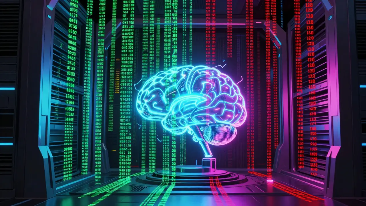 AI system converting text data into colored sentiment scores