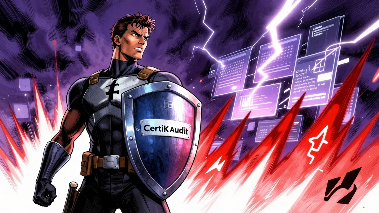 Superhero defending against volatility and risk energy waves