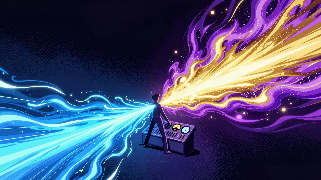 Visual comparison of traditional vs concentrated liquidity beams