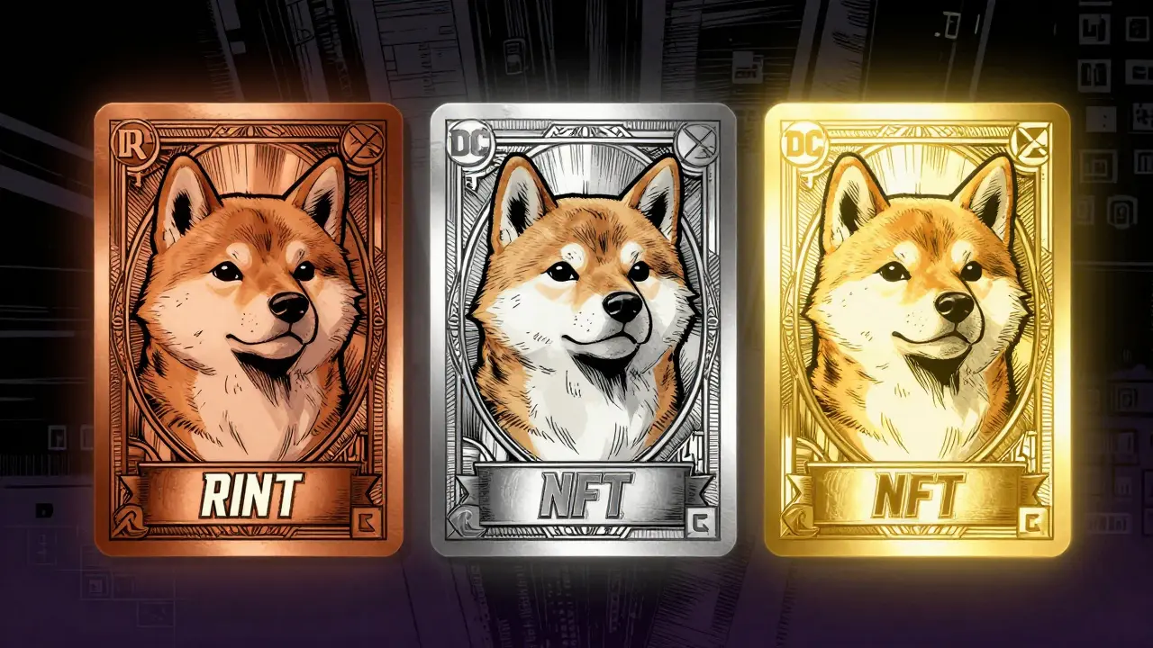 Bronze, Silver, and Gold NFT tiers displayed as comic collectibles