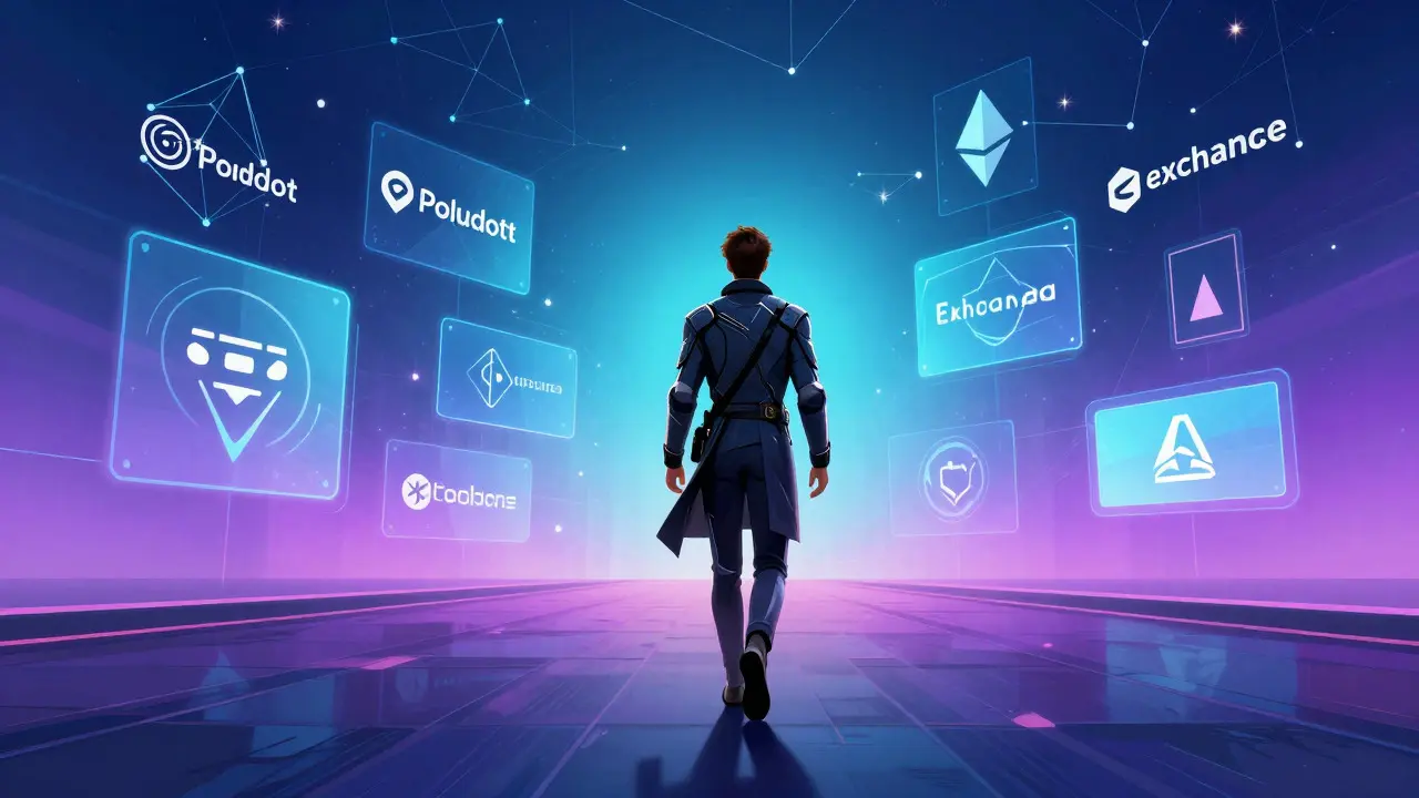 Figure walking toward future crypto opportunities with connected network nodes