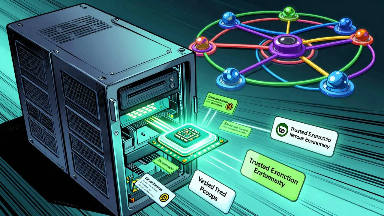 Server node processing encrypted data within Polkadot network